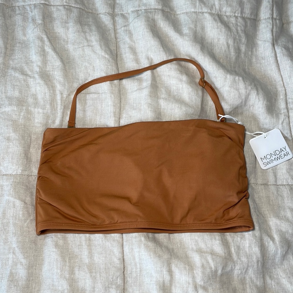 Monday Swimwear - Bora Bora Bandeau Top - Toffee -  M